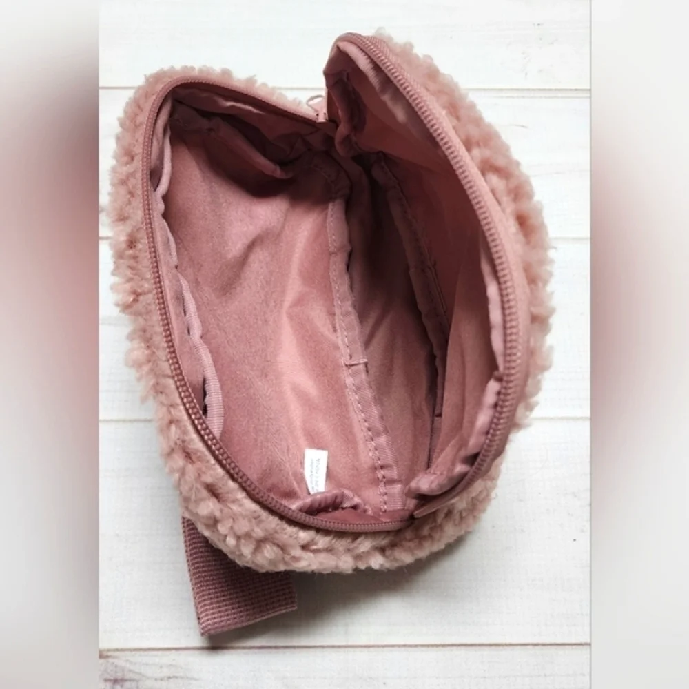 Pink Sherpa Fuzzy Belt Bag - New Without Tags